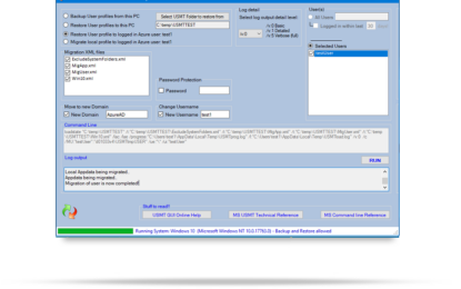 USMTGUI migrates user profiles to Azure AAD